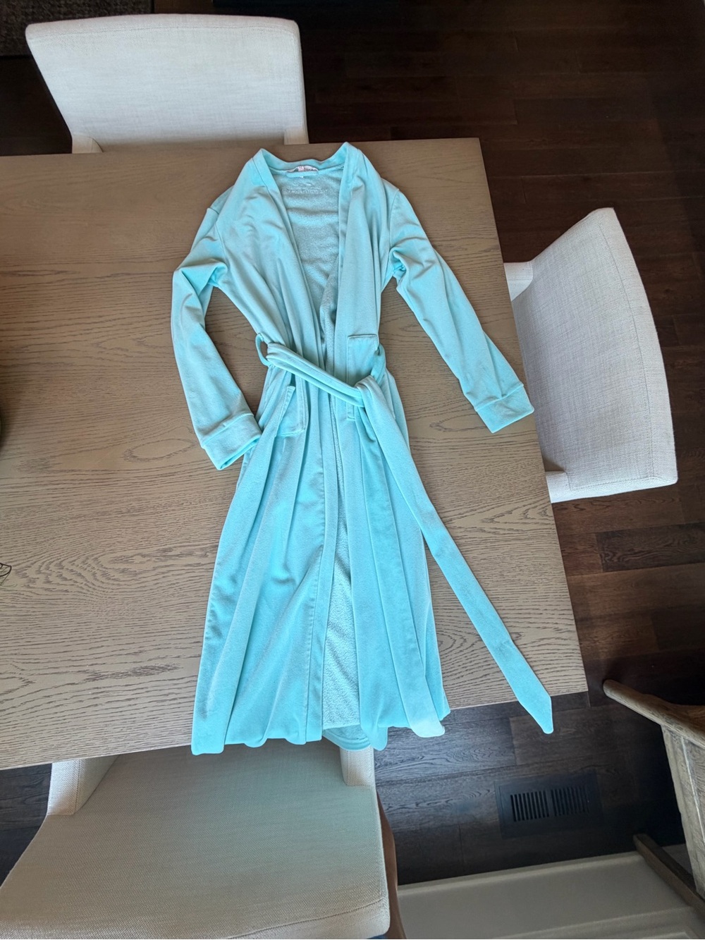Light Blue Women's Long Robe with Belt